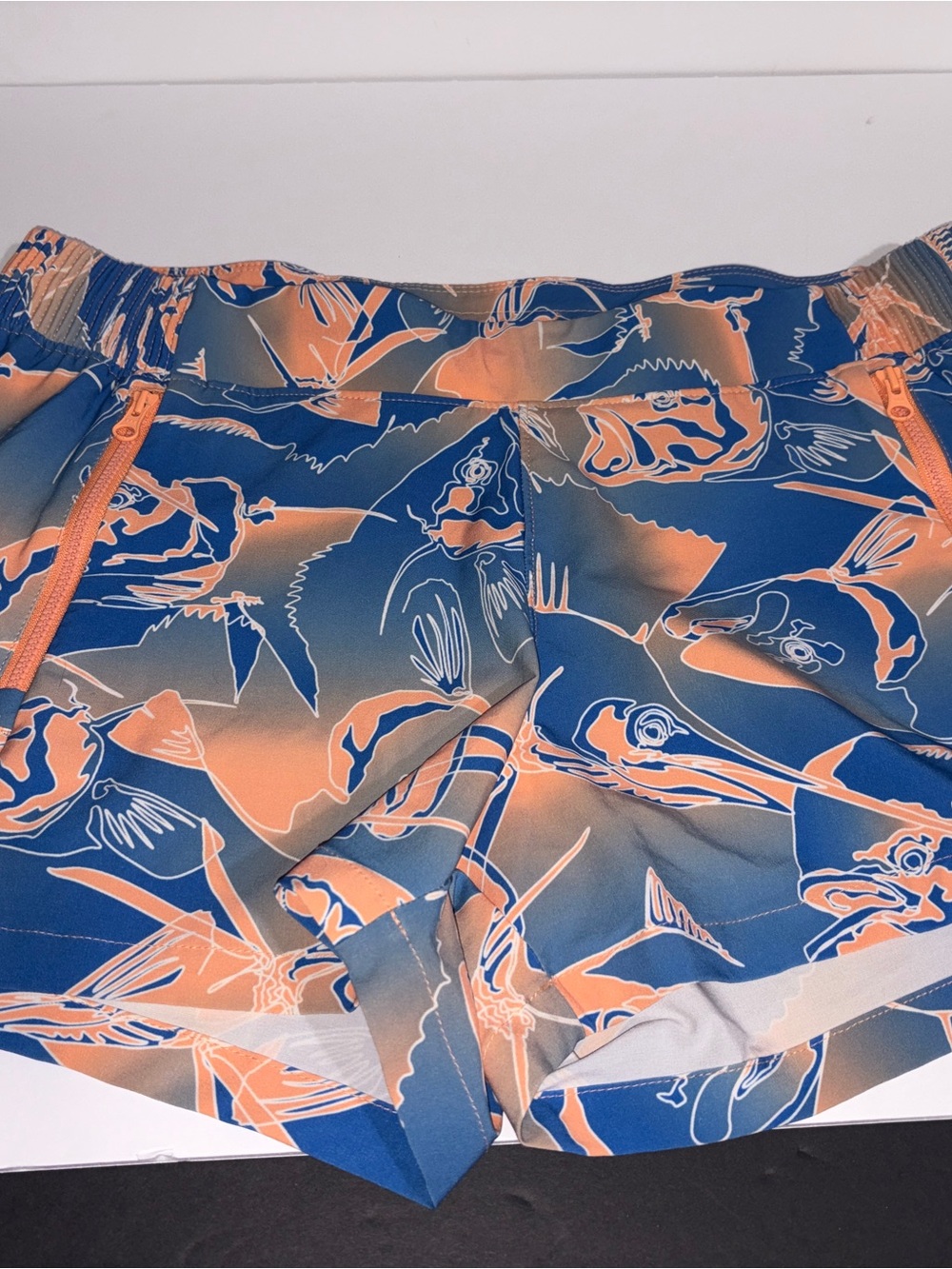Columbia PFG Tidal ll Shorts Women’s Medium Blue Orange Fish Print 3” GorpCore